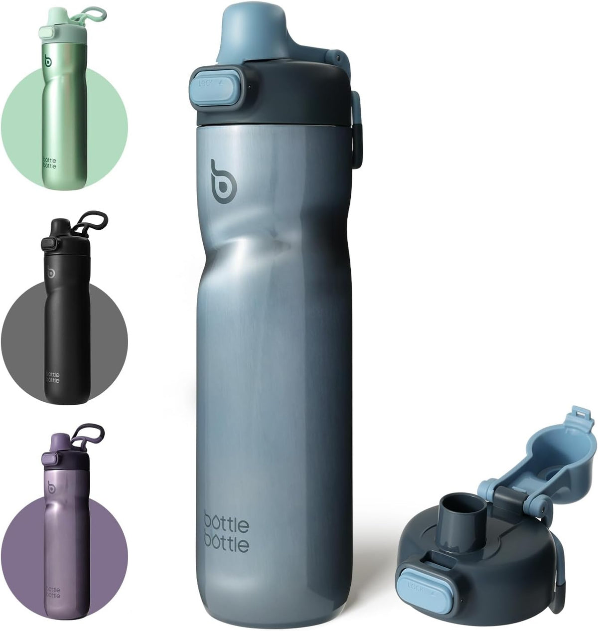 BOTTLE BOTTLE Insulated Water Bottle with Handle 24 oz blue