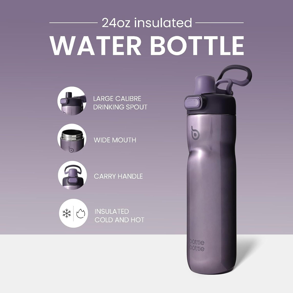 BOTTLE BOTTLE Insulated Water Bottle with Handle 24 oz blue