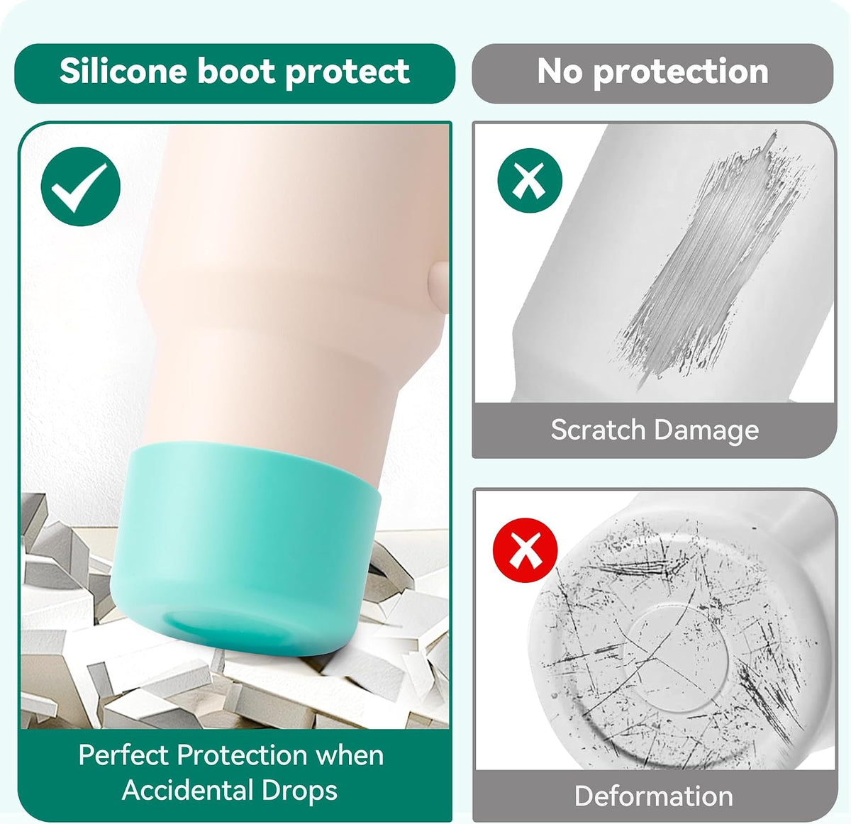 2 Pcs Silicone Boot Protector for YETI Rambler 20/30oz, 10oz Tumbler