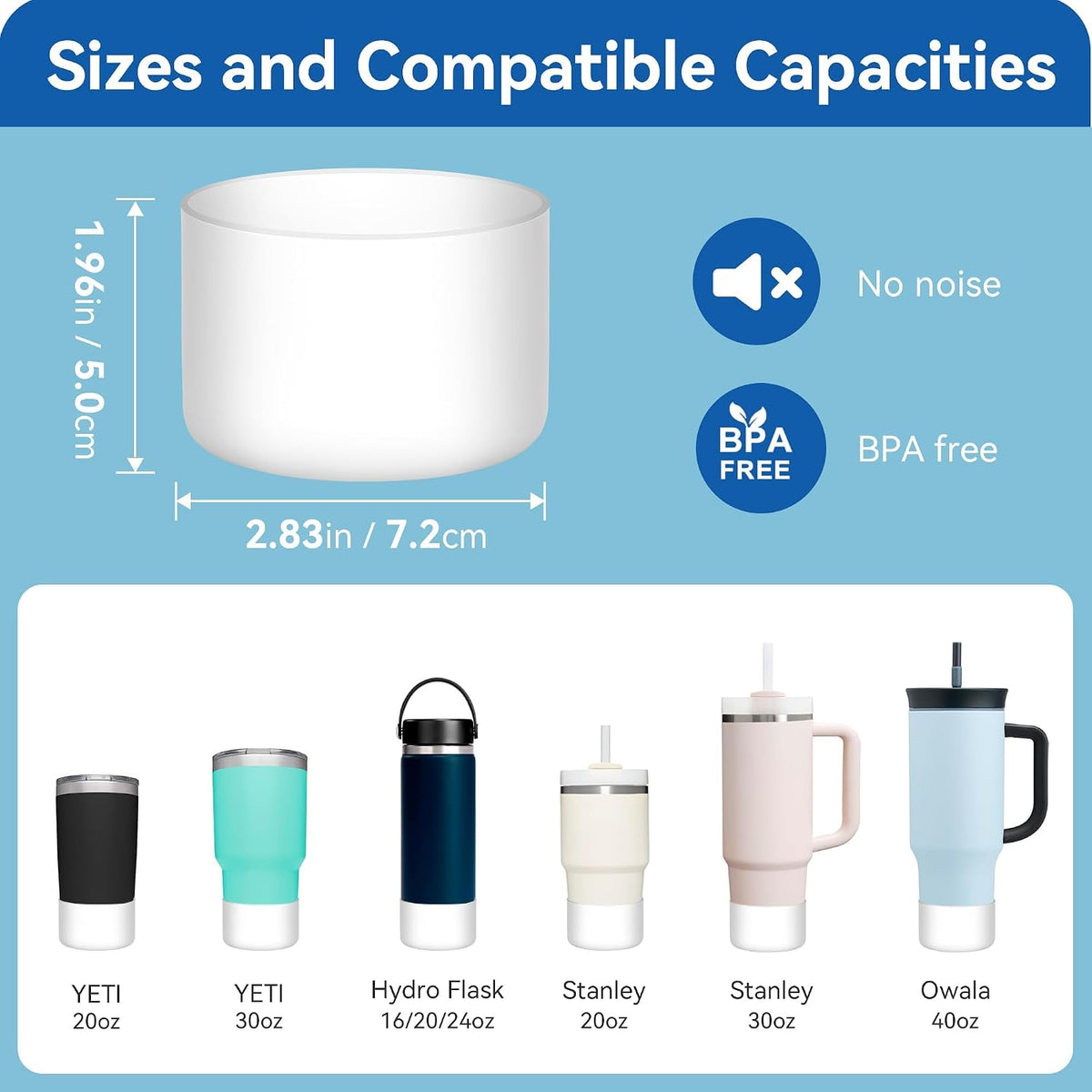 2 Pcs Silicone Boot Protector for YETI Rambler 20/30oz, 10oz Tumbler