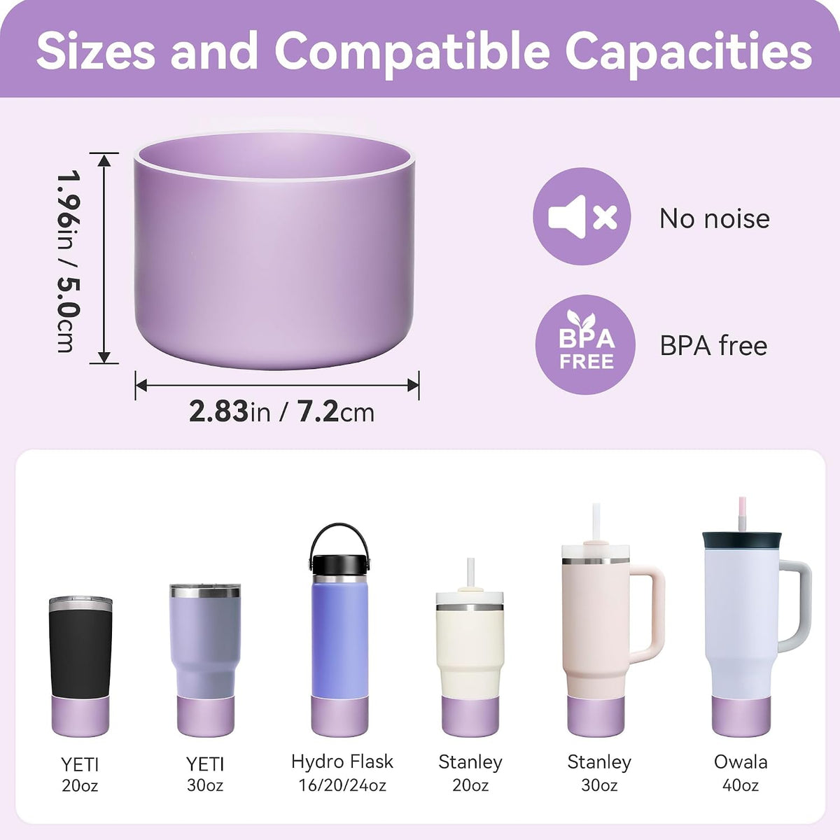 2 Pcs Silicone Boot Protector for YETI Rambler 20/30oz, 10oz Tumbler