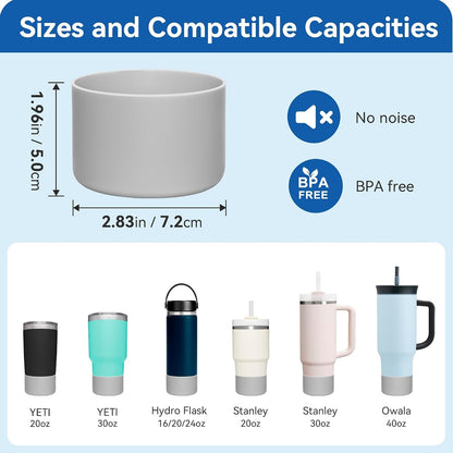 2 Pcs Silicone Boot Protector for YETI Rambler 20/30oz, 10oz Tumbler