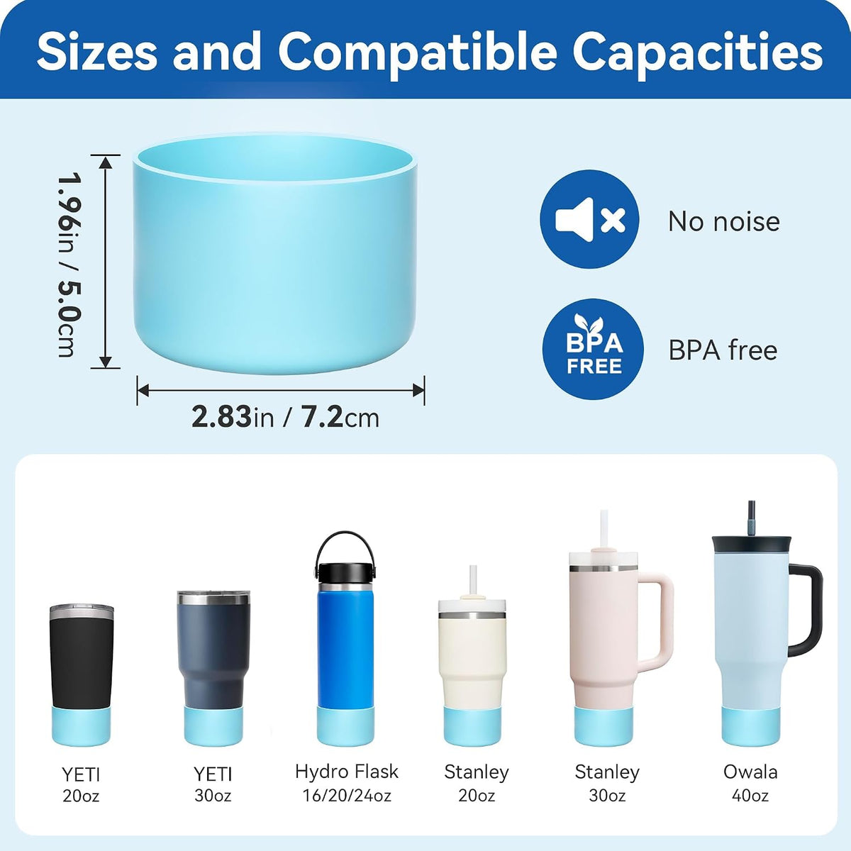 2 Pcs Silicone Boot Protector for YETI Rambler 20/30oz, 10oz Tumbler
