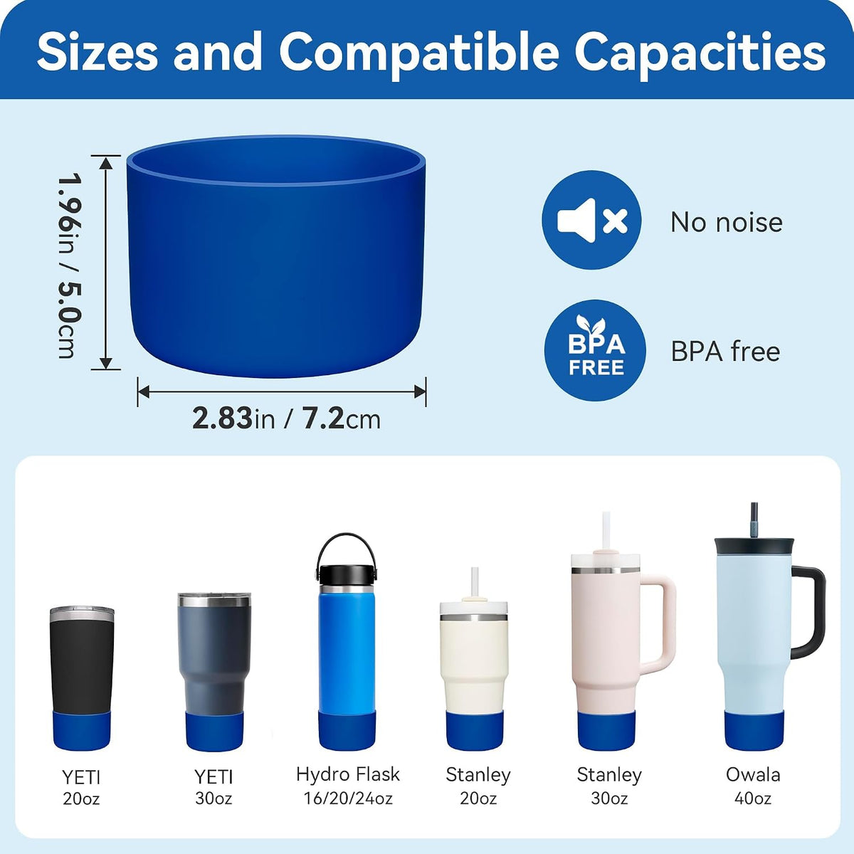 2 Pcs Silicone Boot Protector for YETI Rambler 20/30oz, 10oz Tumbler