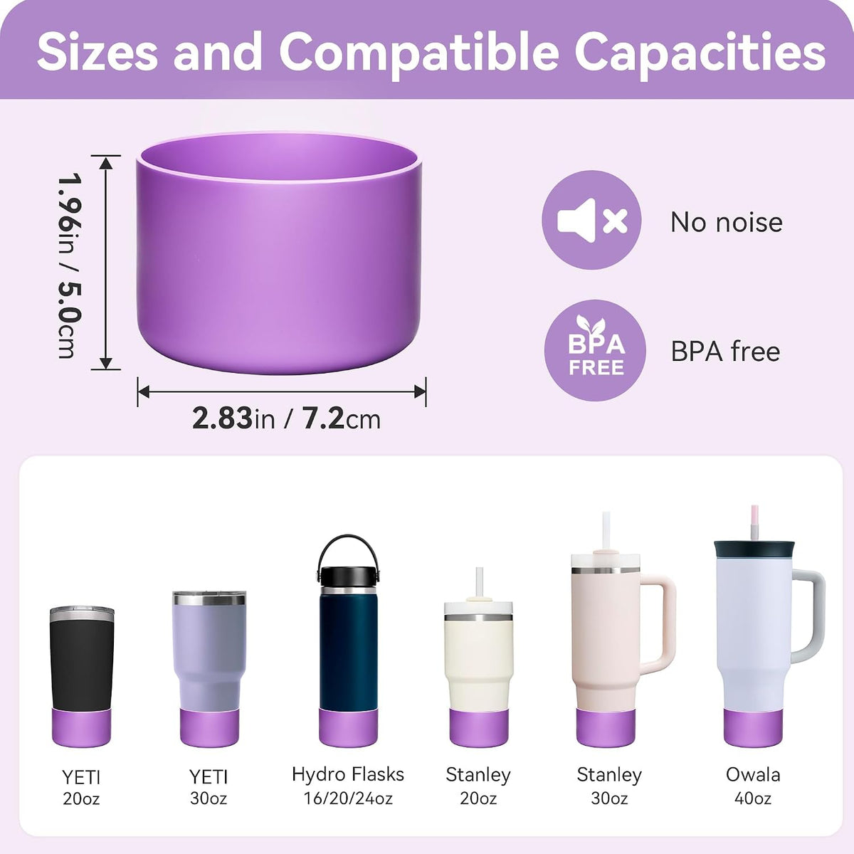 2 Pcs Silicone Boot Protector for YETI Rambler 20/30oz, 10oz Tumbler