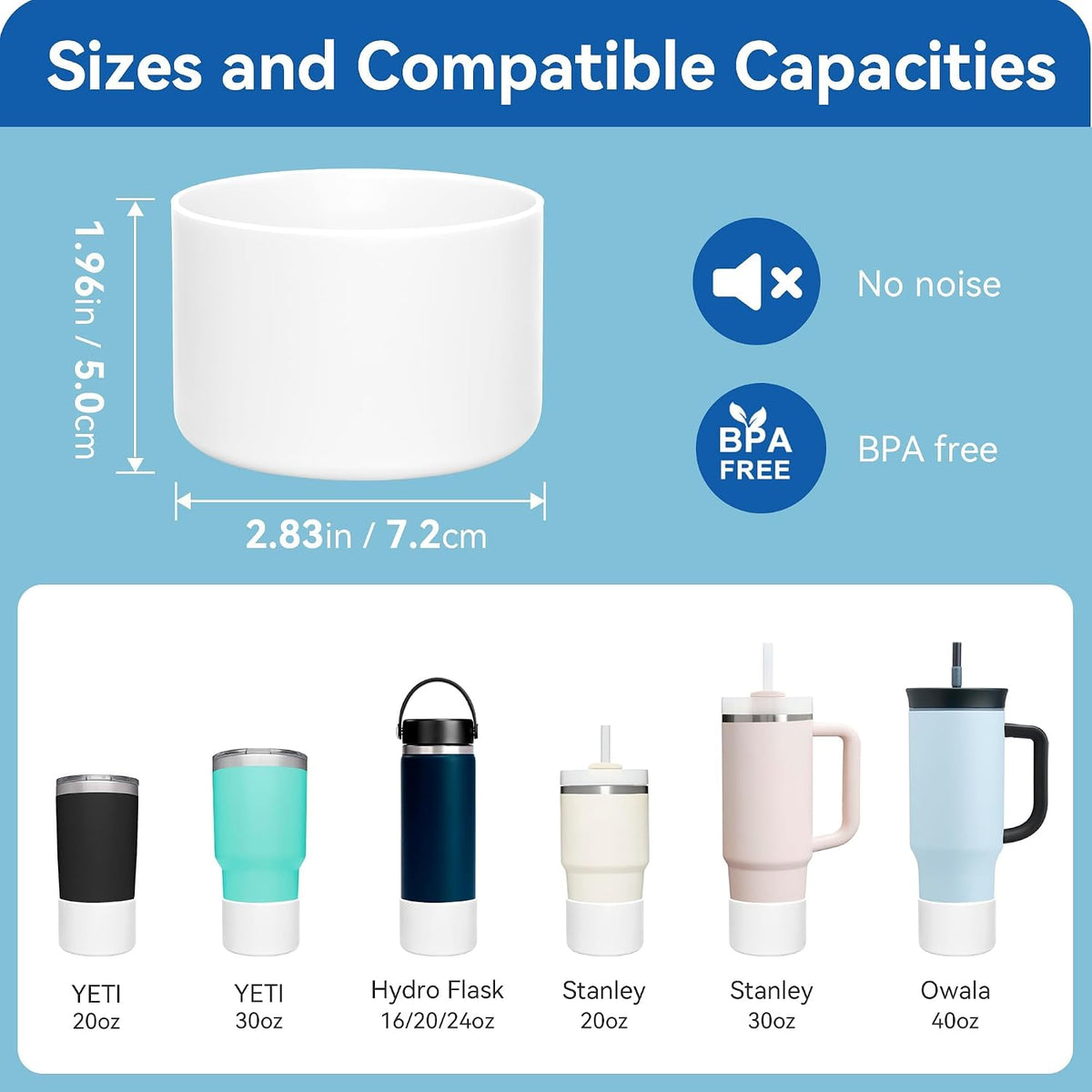 2 Pcs Silicone Boot Protector for YETI Rambler 20/30oz, 10oz Tumbler
