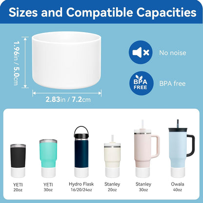 2 Pcs Silicone Boot Protector for YETI Rambler 20/30oz, 10oz Tumbler