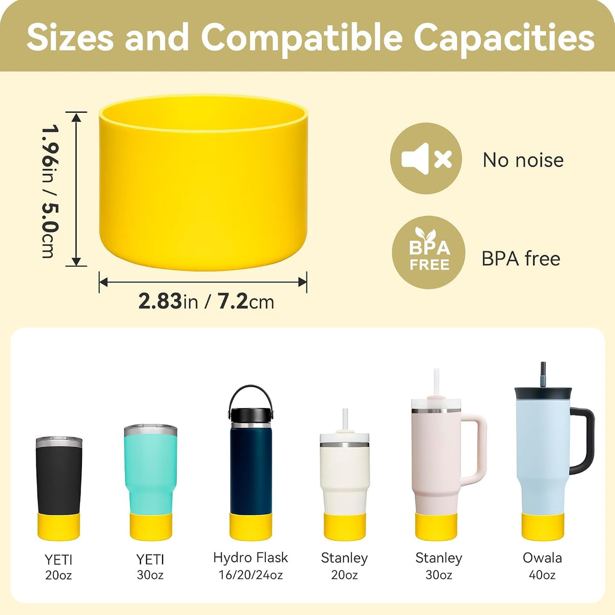 2 Pcs Silicone Boot Protector for YETI Rambler 20/30oz, 10oz Tumbler