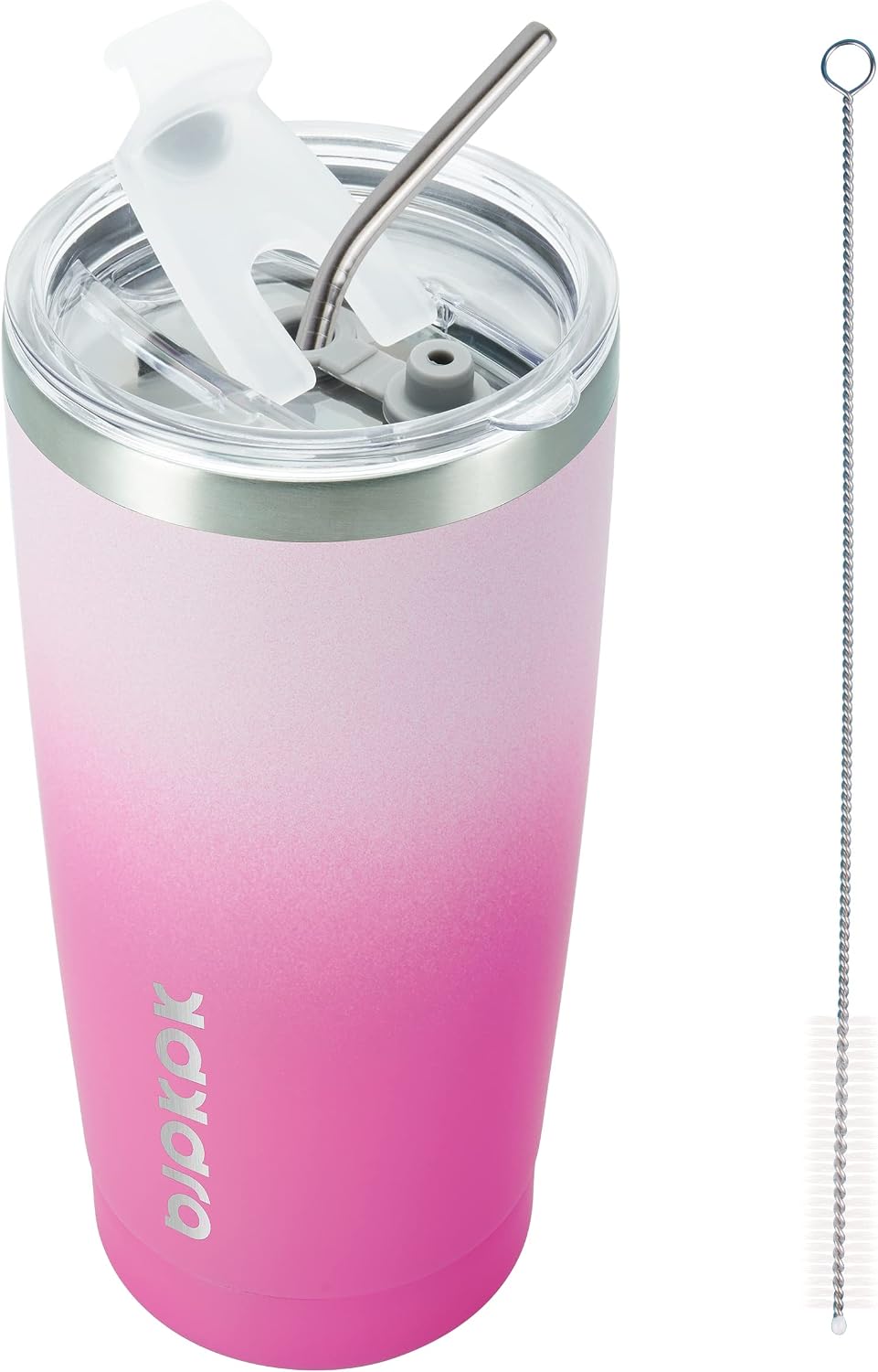 20 oz Coffee Tumbler with Lid & Straw, Insulated Stainless Steel Mug | Double Wall Vacuum, Keeps Hot/Cold, BPA Free, Leak Proof, Iced Coffee Cup Fit Car Holder, Travel & Beach, Lavender Green - Colors B
