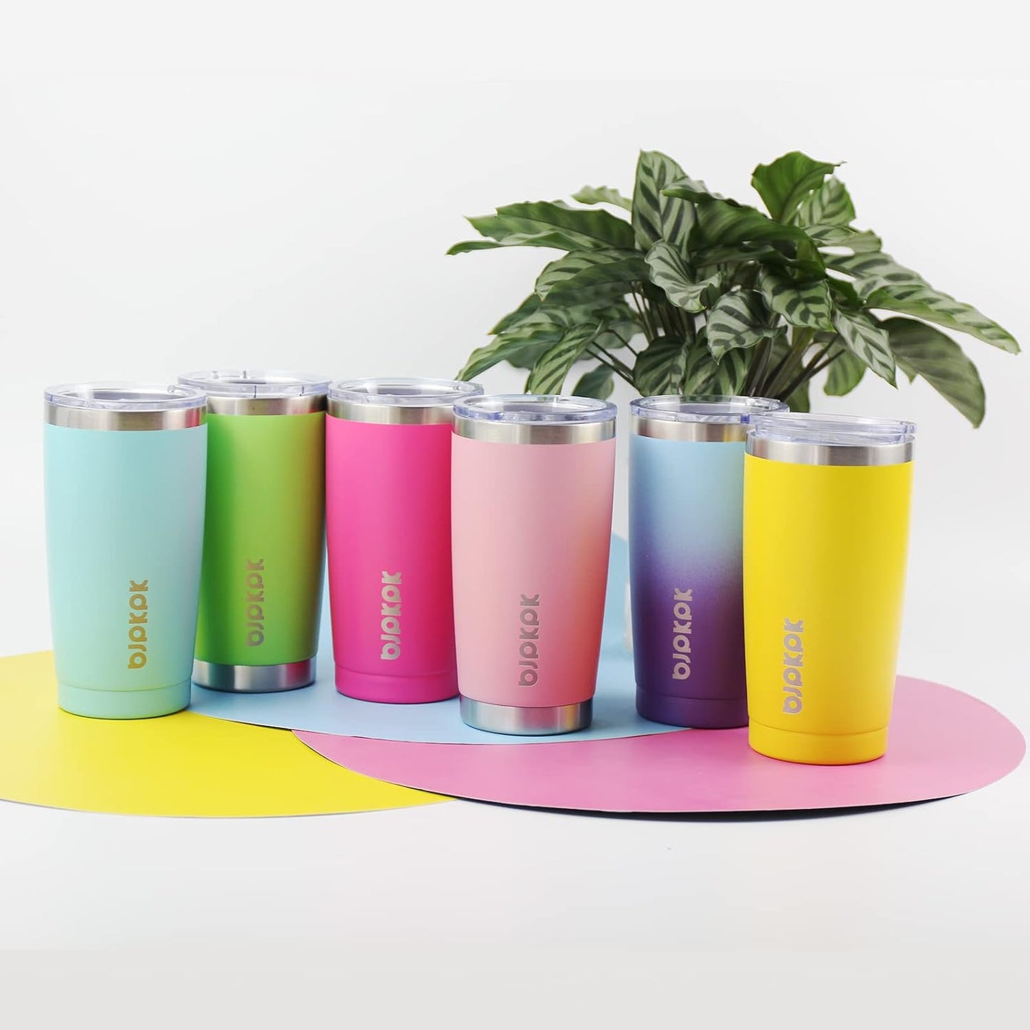 20 oz Coffee Tumbler with Lid & Straw, Insulated Stainless Steel Mug | Double Wall Vacuum, Keeps Hot/Cold, BPA Free, Leak Proof, Iced Coffee Cup Fit Car Holder, Travel & Beach, Lavender Green - Colors B