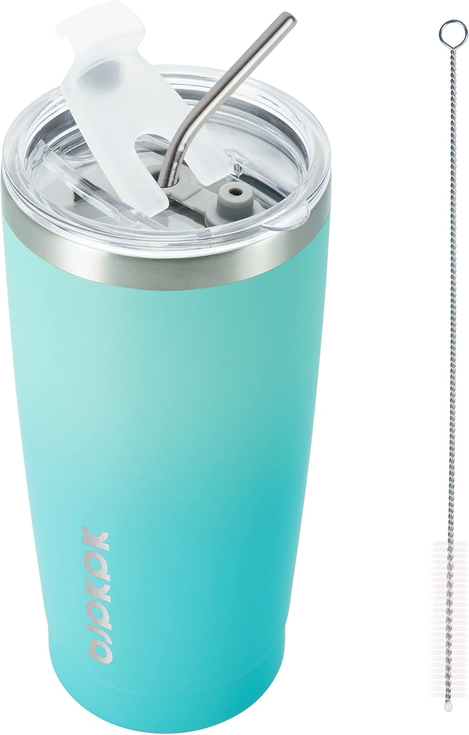 20 oz Coffee Tumbler with Lid & Straw, Insulated Stainless Steel Mug | Double Wall Vacuum, Keeps Hot/Cold, BPA Free, Leak Proof, Iced Coffee Cup Fit Car Holder, Travel & Beach, Lavender Green - Colors B