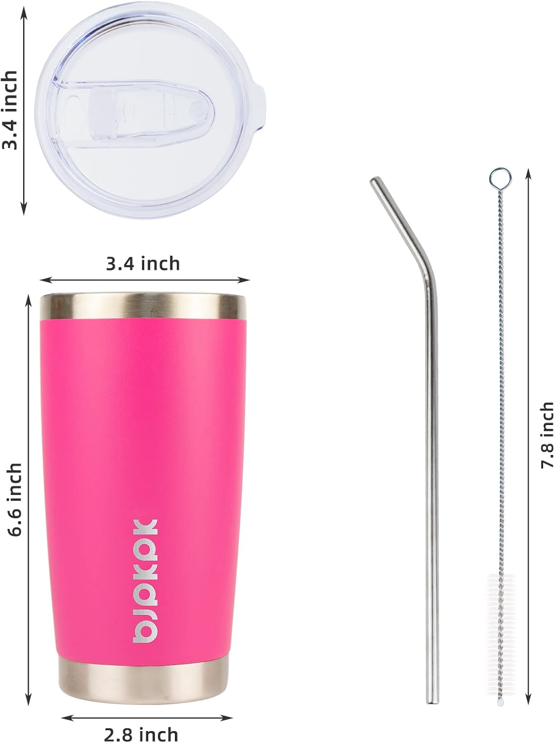 20 oz Coffee Tumbler with Lid & Straw, Insulated Stainless Steel Mug | Double Wall Vacuum, Keeps Hot/Cold, BPA Free, Leak Proof, Iced Coffee Cup Fit Car Holder, Travel & Beach, Lavender Green - Colors B