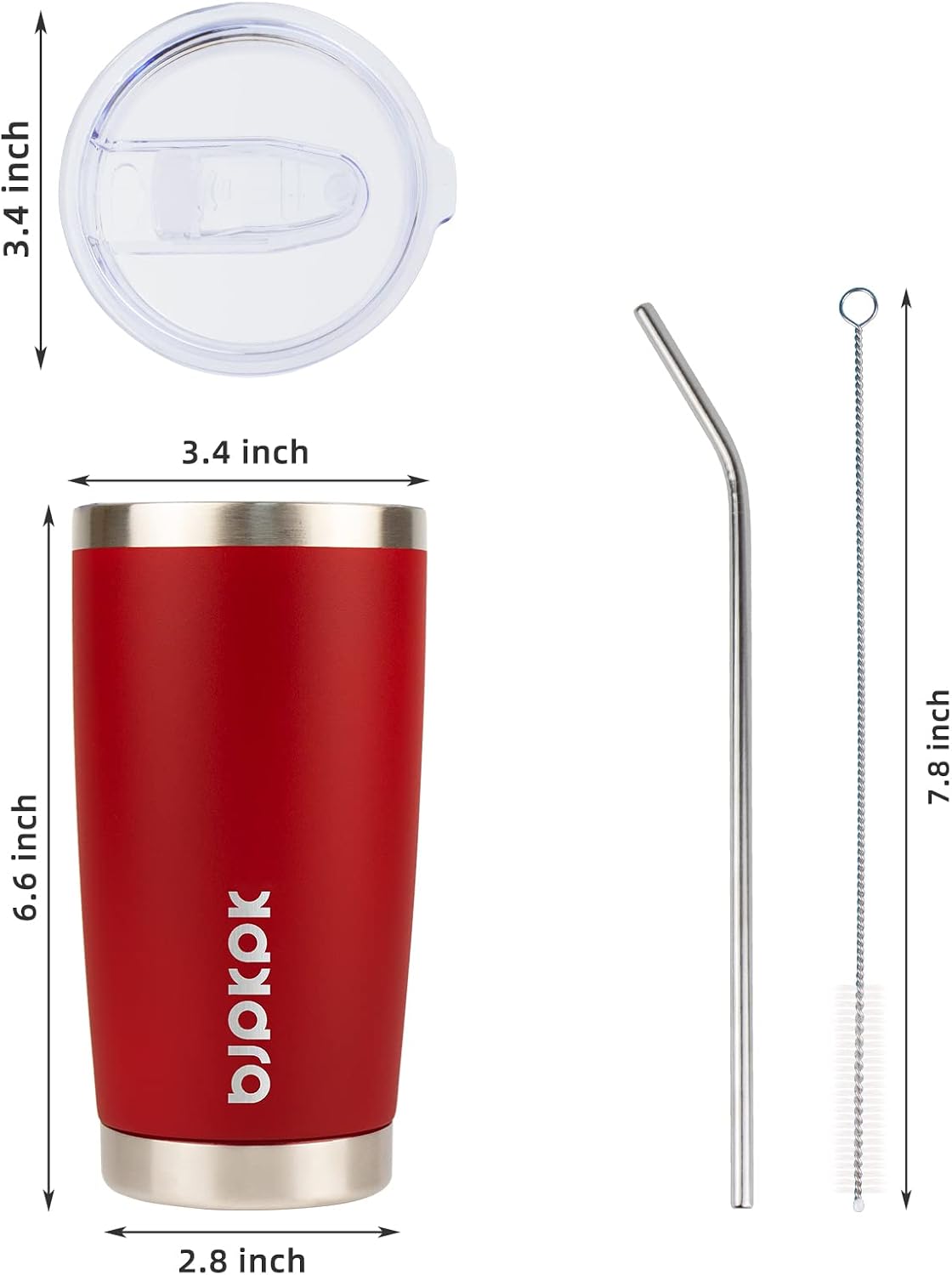 20 oz Coffee Tumbler with Lid & Straw, Insulated Stainless Steel Mug | Double Wall Vacuum, Keeps Hot/Cold, BPA Free, Leak Proof, Iced Coffee Cup Fit Car Holder, Travel & Beach, Lavender Green - Colors B