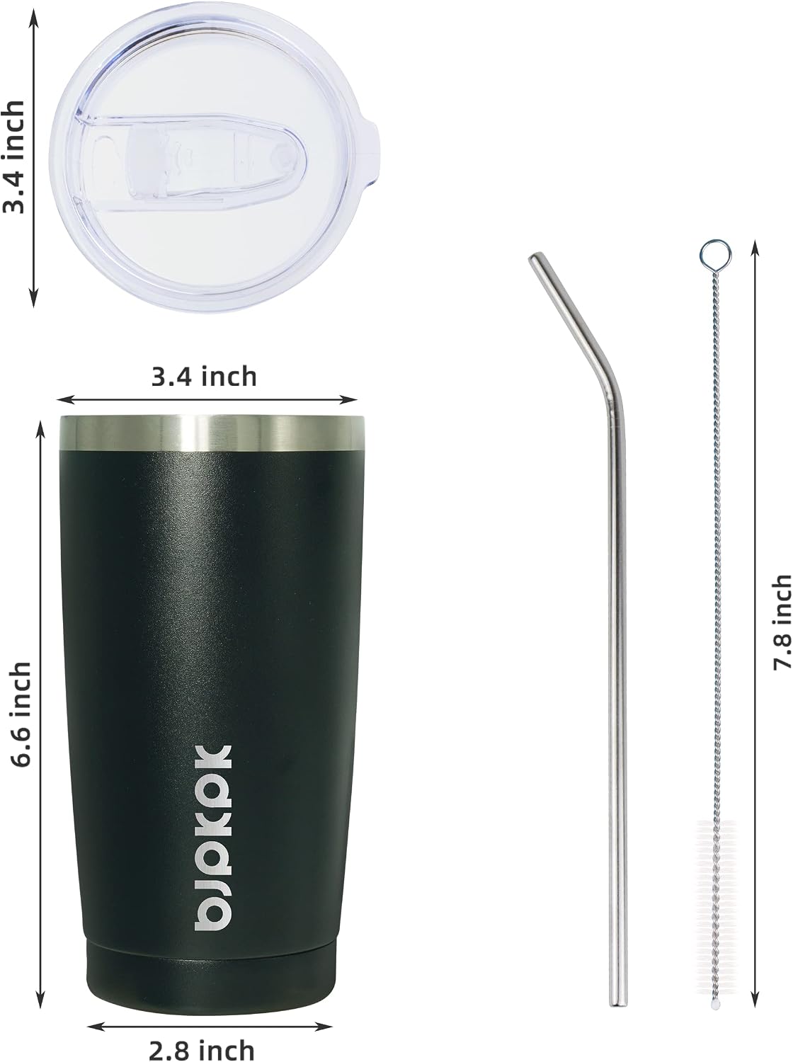 20 oz Coffee Tumbler with Lid & Straw, Insulated Stainless Steel Mug | Double Wall Vacuum, Keeps Hot/Cold, BPA Free, Leak Proof, Iced Coffee Cup Fit Car Holder, Travel & Beach, Lavender Green - Colors B