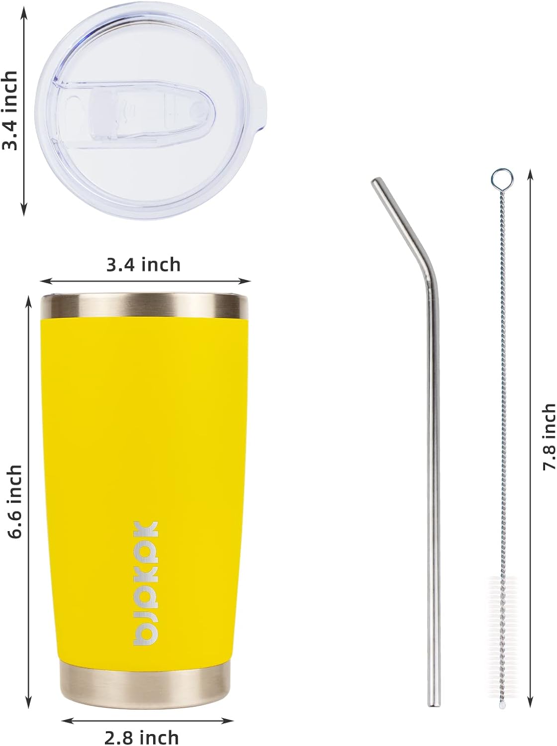 20 oz Coffee Tumbler with Lid & Straw, Insulated Stainless Steel Mug | Double Wall Vacuum, Keeps Hot/Cold, BPA Free, Leak Proof, Iced Coffee Cup Fit Car Holder, Travel & Beach, Lavender Green - Colors B