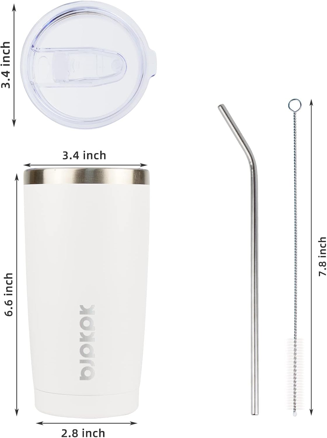 20 oz Coffee Tumbler with Lid & Straw, Insulated Stainless Steel Mug | Double Wall Vacuum, Keeps Hot/Cold, BPA Free, Leak Proof, Iced Coffee Cup Fit Car Holder, Travel & Beach, Lavender Green - Colors B