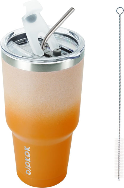 20 oz Coffee Tumbler with Lid & Straw, Insulated Stainless Steel Mug | Double Wall Vacuum, Keeps Hot/Cold, BPA Free, Leak Proof, Iced Coffee Cup Fit Car Holder, Travel & Beach, Lavender Green - Colors B
