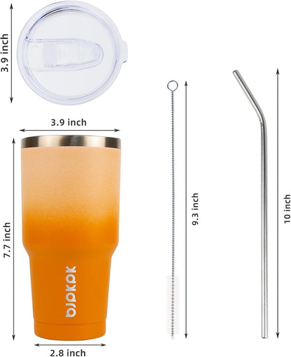 20 oz Coffee Tumbler with Lid & Straw, Insulated Stainless Steel Mug | Double Wall Vacuum, Keeps Hot/Cold, BPA Free, Leak Proof, Iced Coffee Cup Fit Car Holder, Travel & Beach, Lavender Green - Colors B