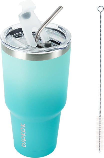 20 oz Coffee Tumbler with Lid & Straw, Insulated Stainless Steel Mug | Double Wall Vacuum, Keeps Hot/Cold, BPA Free, Leak Proof, Iced Coffee Cup Fit Car Holder, Travel & Beach, Lavender Green - Colors B