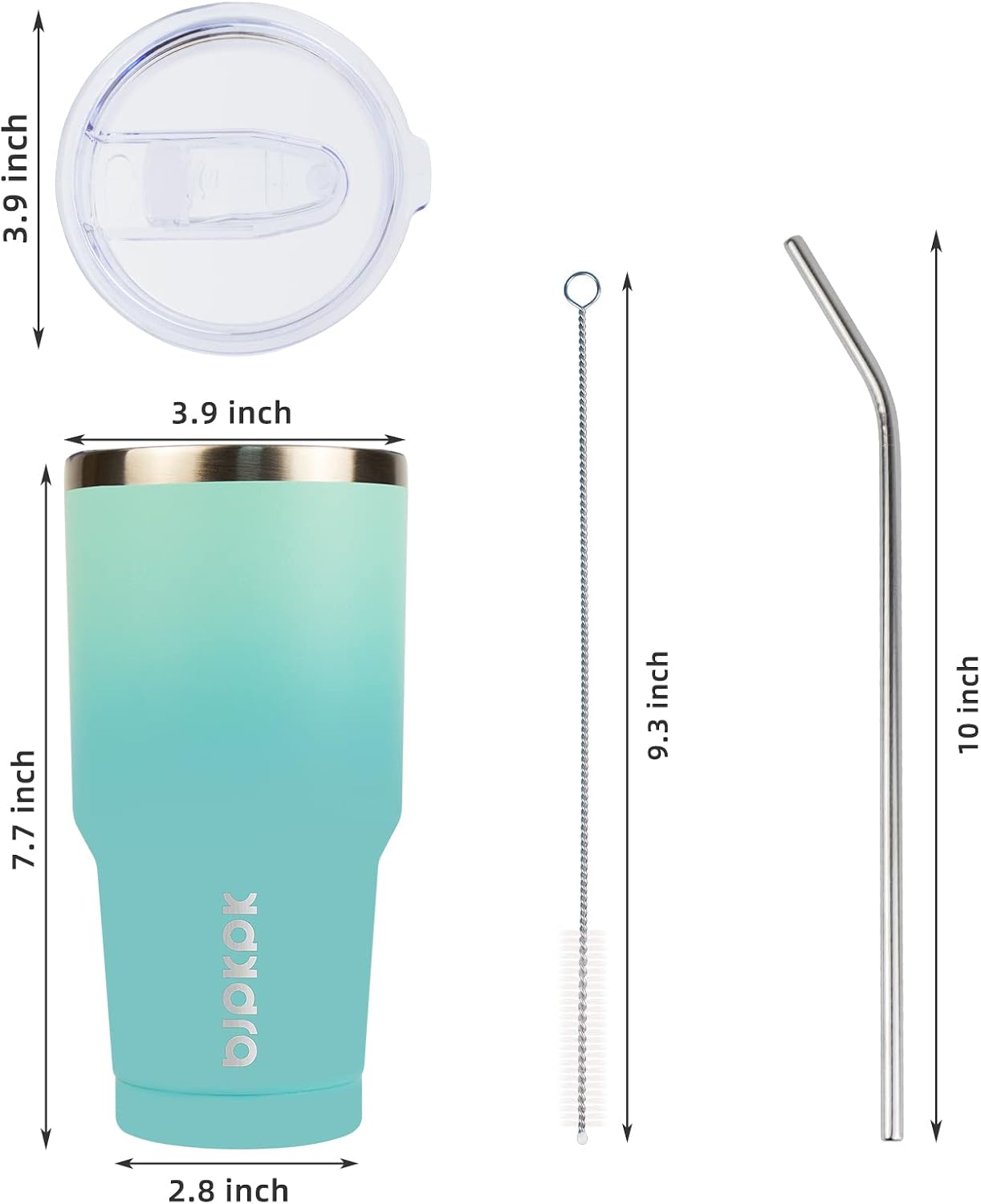 20 oz Coffee Tumbler with Lid & Straw, Insulated Stainless Steel Mug | Double Wall Vacuum, Keeps Hot/Cold, BPA Free, Leak Proof, Iced Coffee Cup Fit Car Holder, Travel & Beach, Lavender Green - Colors B