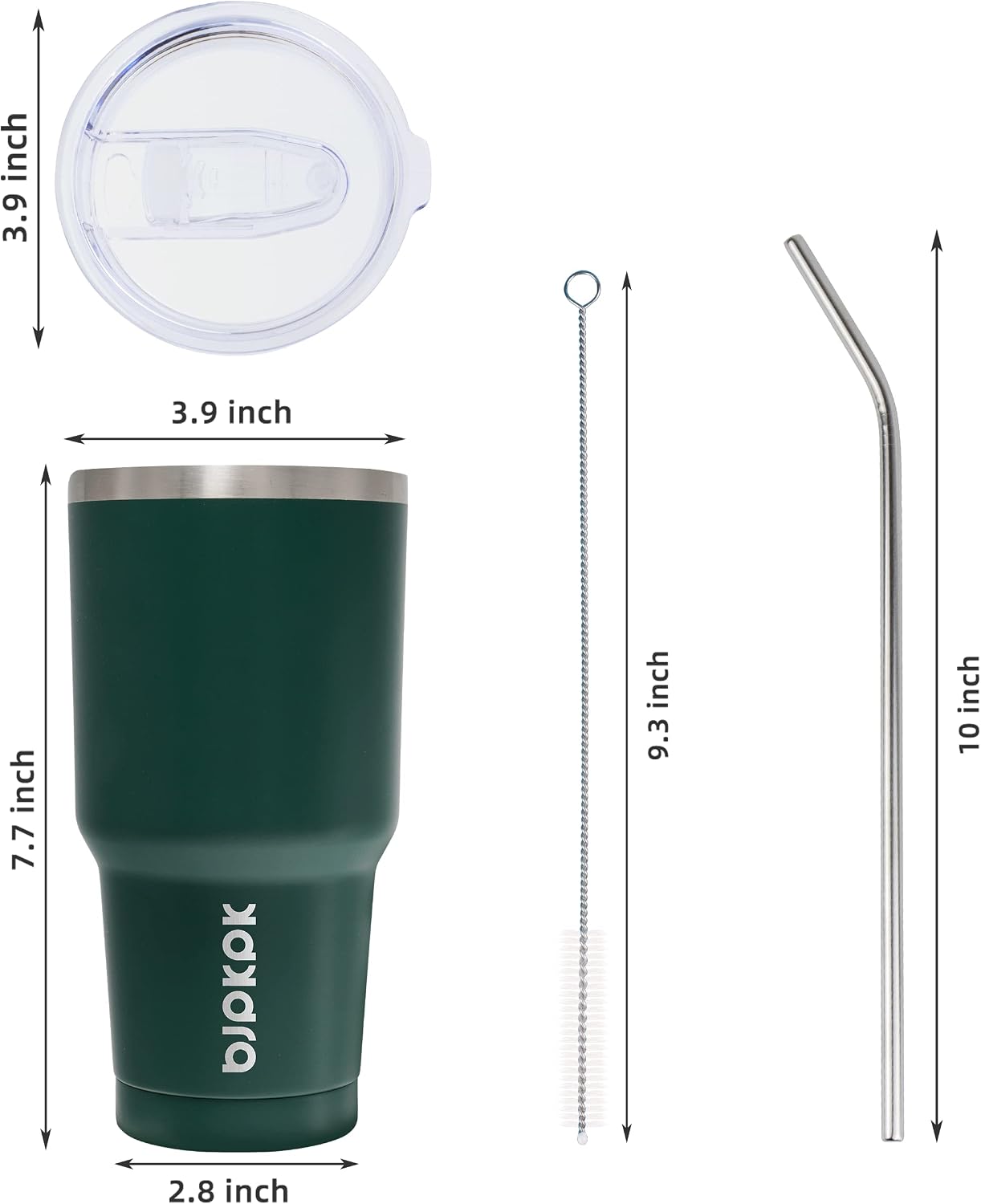 20 oz Coffee Tumbler with Lid & Straw, Insulated Stainless Steel Mug | Double Wall Vacuum, Keeps Hot/Cold, BPA Free, Leak Proof, Iced Coffee Cup Fit Car Holder, Travel & Beach, Lavender Green - Colors B