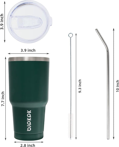 20 oz Coffee Tumbler with Lid & Straw, Insulated Stainless Steel Mug | Double Wall Vacuum, Keeps Hot/Cold, BPA Free, Leak Proof, Iced Coffee Cup Fit Car Holder, Travel & Beach, Lavender Green - Colors B