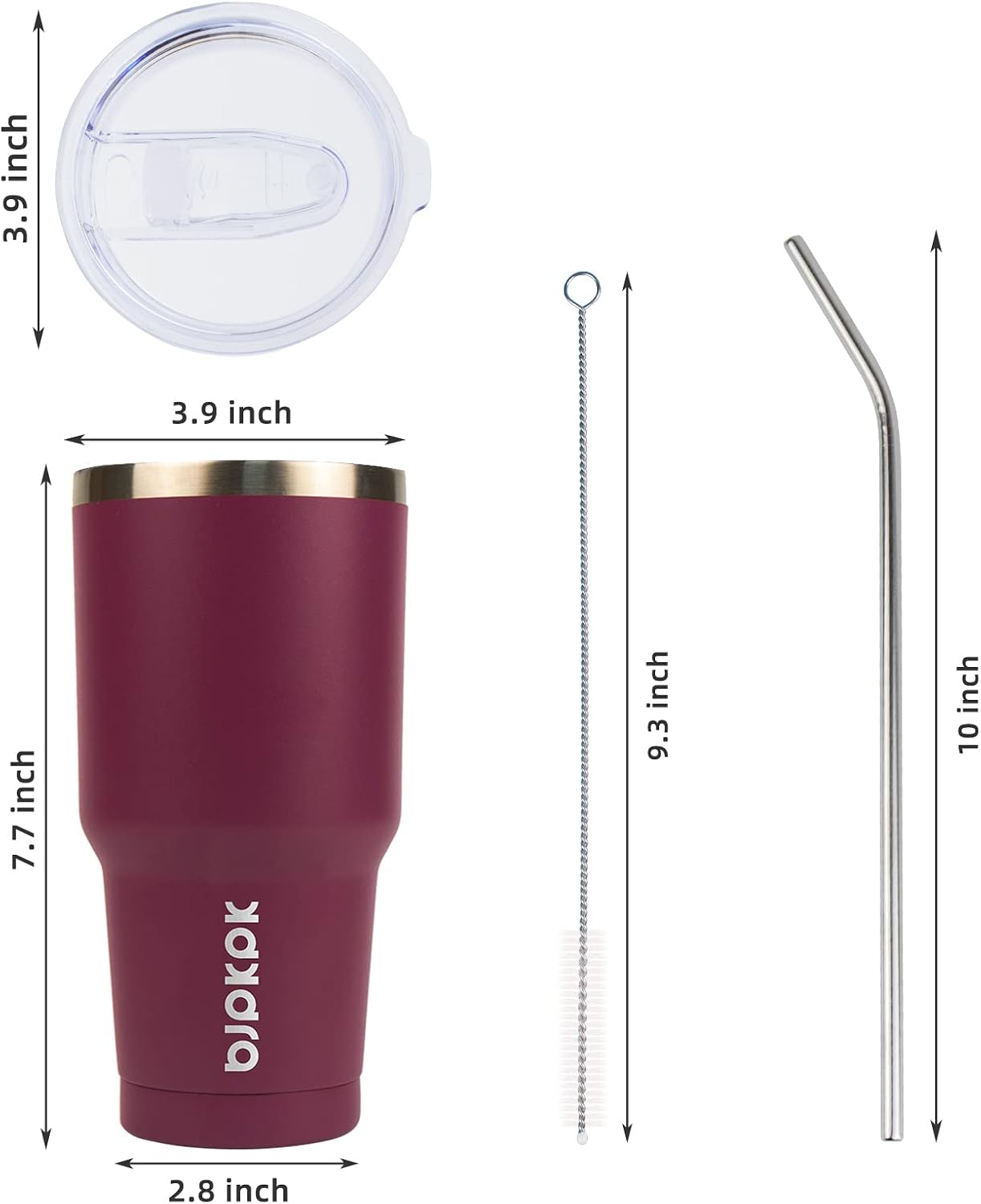 20 oz Coffee Tumbler with Lid & Straw, Insulated Stainless Steel Mug | Double Wall Vacuum, Keeps Hot/Cold, BPA Free, Leak Proof, Iced Coffee Cup Fit Car Holder, Travel & Beach, Lavender Green - Colors B