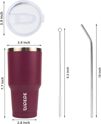 20 oz Coffee Tumbler with Lid & Straw, Insulated Stainless Steel Mug | Double Wall Vacuum, Keeps Hot/Cold, BPA Free, Leak Proof, Iced Coffee Cup Fit Car Holder, Travel & Beach, Lavender Green - Colors B