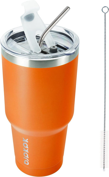 20 oz Coffee Tumbler with Lid & Straw, Insulated Stainless Steel Mug | Double Wall Vacuum, Keeps Hot/Cold, BPA Free, Leak Proof, Iced Coffee Cup Fit Car Holder, Travel & Beach, Lavender Green - Colors B
