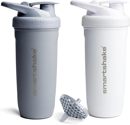Stainless Steel Protein Shaker Bottle for Protein Mixes 2 Pack, 30 oz | Leak Proof Shaker Cups for Protein Shakes | Blender Bottle Shaker (Black)