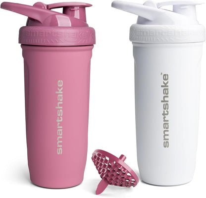 Stainless Steel Protein Shaker Bottle for Protein Mixes 2 Pack, 30 oz | Leak Proof Shaker Cups for Protein Shakes | Blender Bottle Shaker (Black)