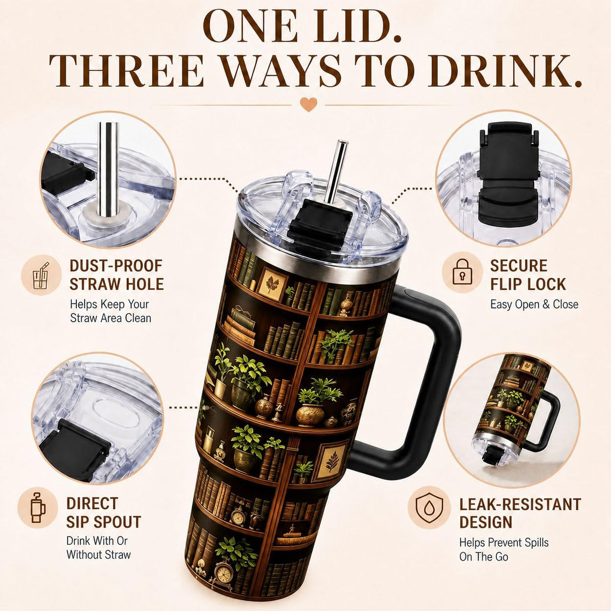 Sea Turtle Tumbler 40 oz with Handle, Ocean Lover Gifts for Women, Insulated Stainless Steel Cup with Straw, Beach Lover Gift for Sea Turtle Lovers, Coastal Travel Drinkware - Colors B