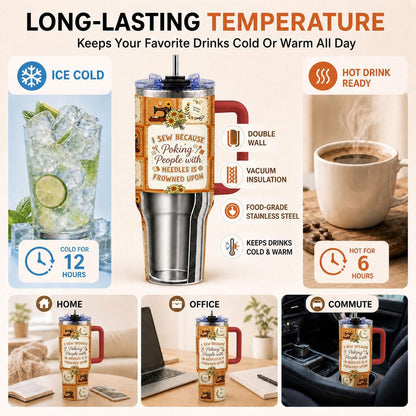 Sea Turtle Tumbler 40 oz with Handle, Ocean Lover Gifts for Women, Insulated Stainless Steel Cup with Straw, Beach Lover Gift for Sea Turtle Lovers, Coastal Travel Drinkware - Colors B