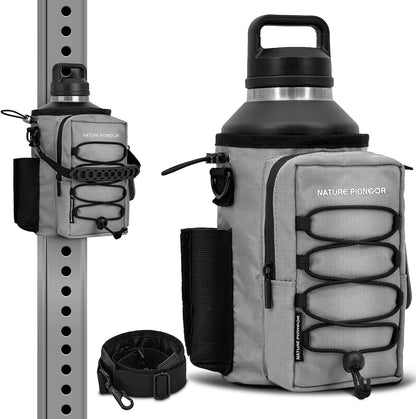 Magnetic Gym Bag for Men and Women - Magnet Water Bottle Holder Sling Carrier with Crossbody Shoulder Strap,Gym Accessories Pouch,Phone Pockets for Sports,Walking,Travel,Workout
