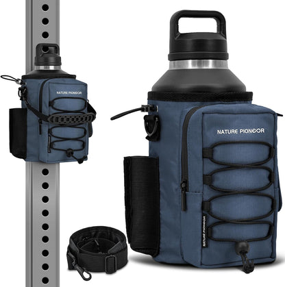 Magnetic Gym Bag for Men and Women - Magnet Water Bottle Holder Sling Carrier with Crossbody Shoulder Strap,Gym Accessories Pouch,Phone Pockets for Sports,Walking,Travel,Workout