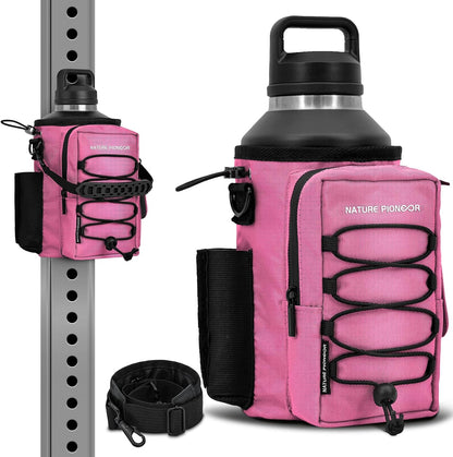 Magnetic Gym Bag for Men and Women - Magnet Water Bottle Holder Sling Carrier with Crossbody Shoulder Strap,Gym Accessories Pouch,Phone Pockets for Sports,Walking,Travel,Workout