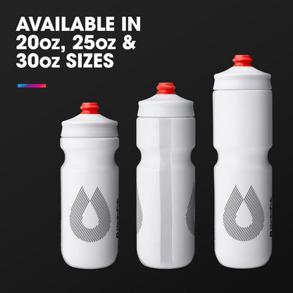 Breakaway Surge Lightweight Bike Water Bottle (30oz, White)