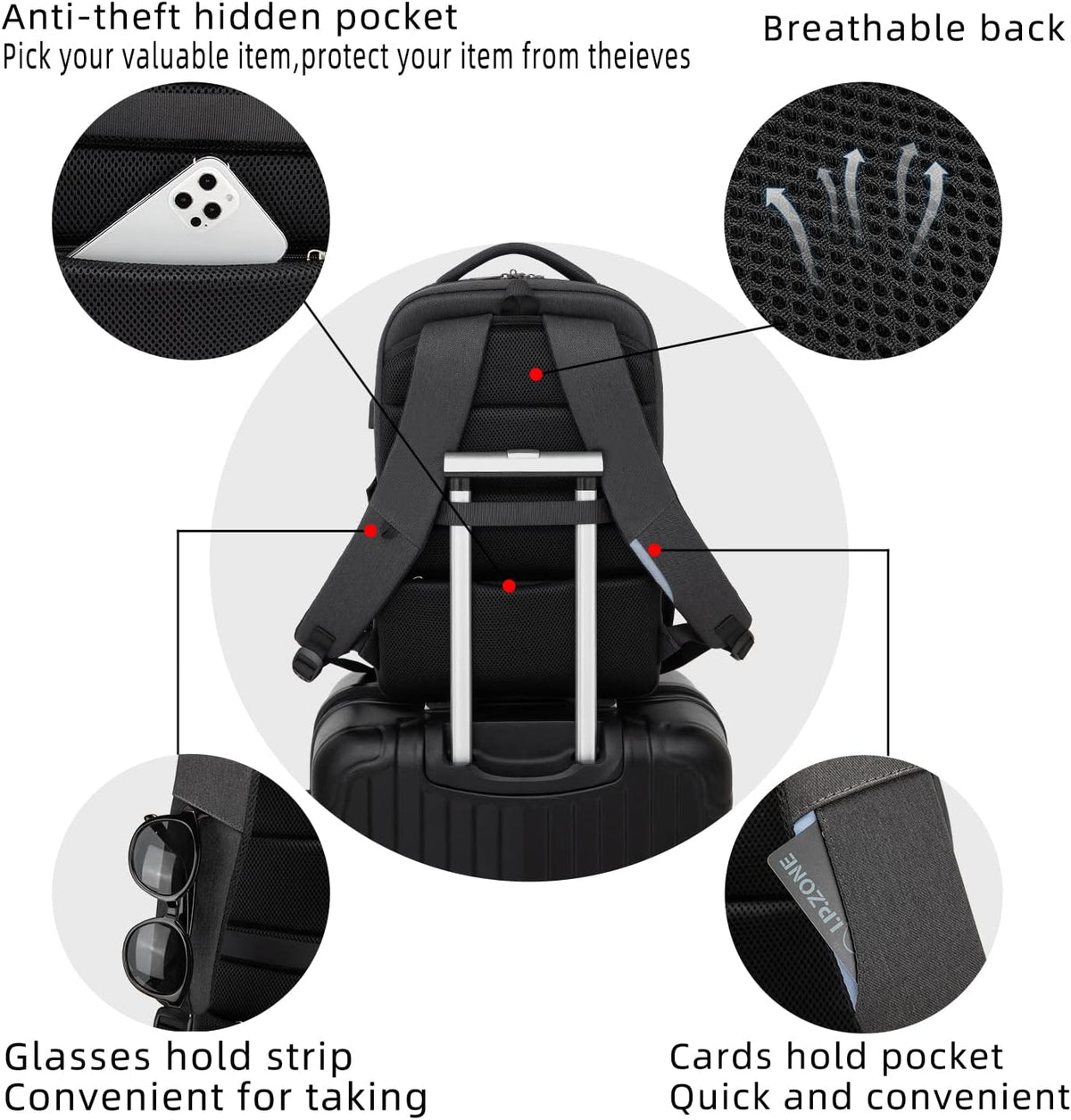 17 inch Travel Laptop Backpack for Men/Women College Computer Bag