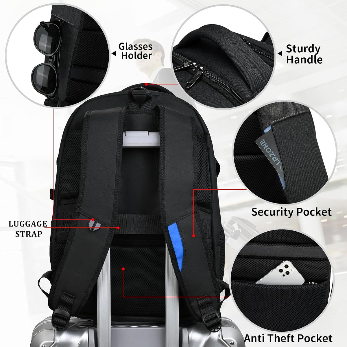 17 inch Travel Laptop Backpack for Men/Women College Computer Bag