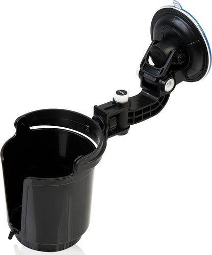 Recessed Folding Cup Drink Holder - Black Premium Quality Sturdy Vehicle Adjustable Beverage Organizer