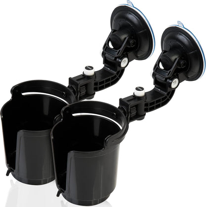 Recessed Folding Cup Drink Holder - Black Premium Quality Sturdy Vehicle Adjustable Beverage Organizer