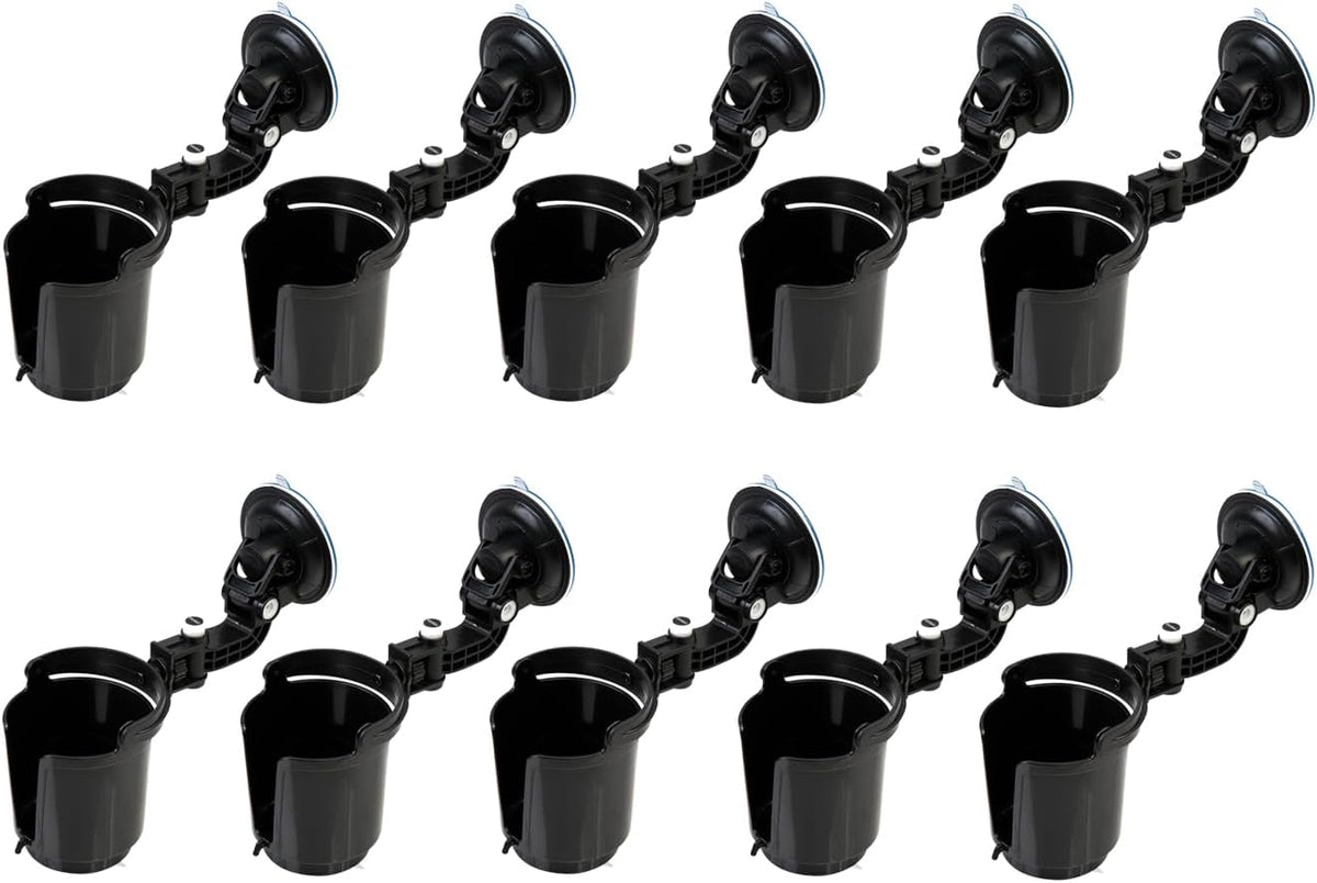 Recessed Folding Cup Drink Holder - Black Premium Quality Sturdy Vehicle Adjustable Beverage Organizer