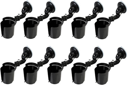 Recessed Folding Cup Drink Holder - Black Premium Quality Sturdy Vehicle Adjustable Beverage Organizer