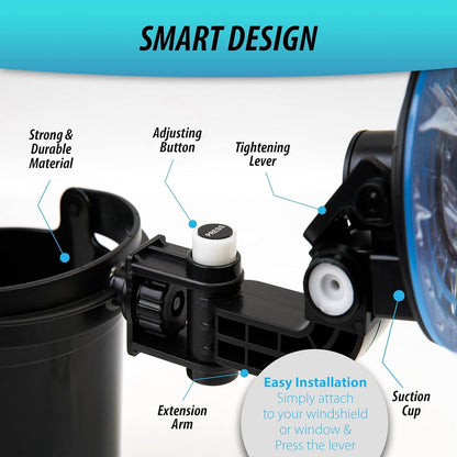Recessed Folding Cup Drink Holder - Black Premium Quality Sturdy Vehicle Adjustable Beverage Organizer