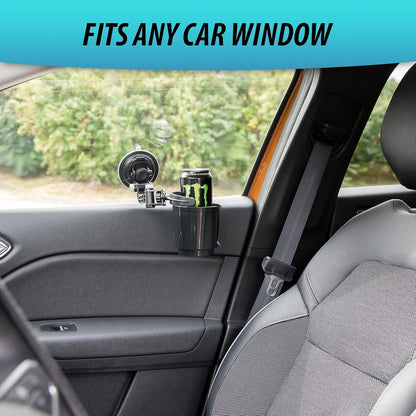 Recessed Folding Cup Drink Holder - Black Premium Quality Sturdy Vehicle Adjustable Beverage Organizer