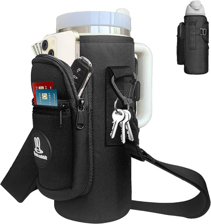 Universal Water Bottle Holder with Strap & Phone Pocket