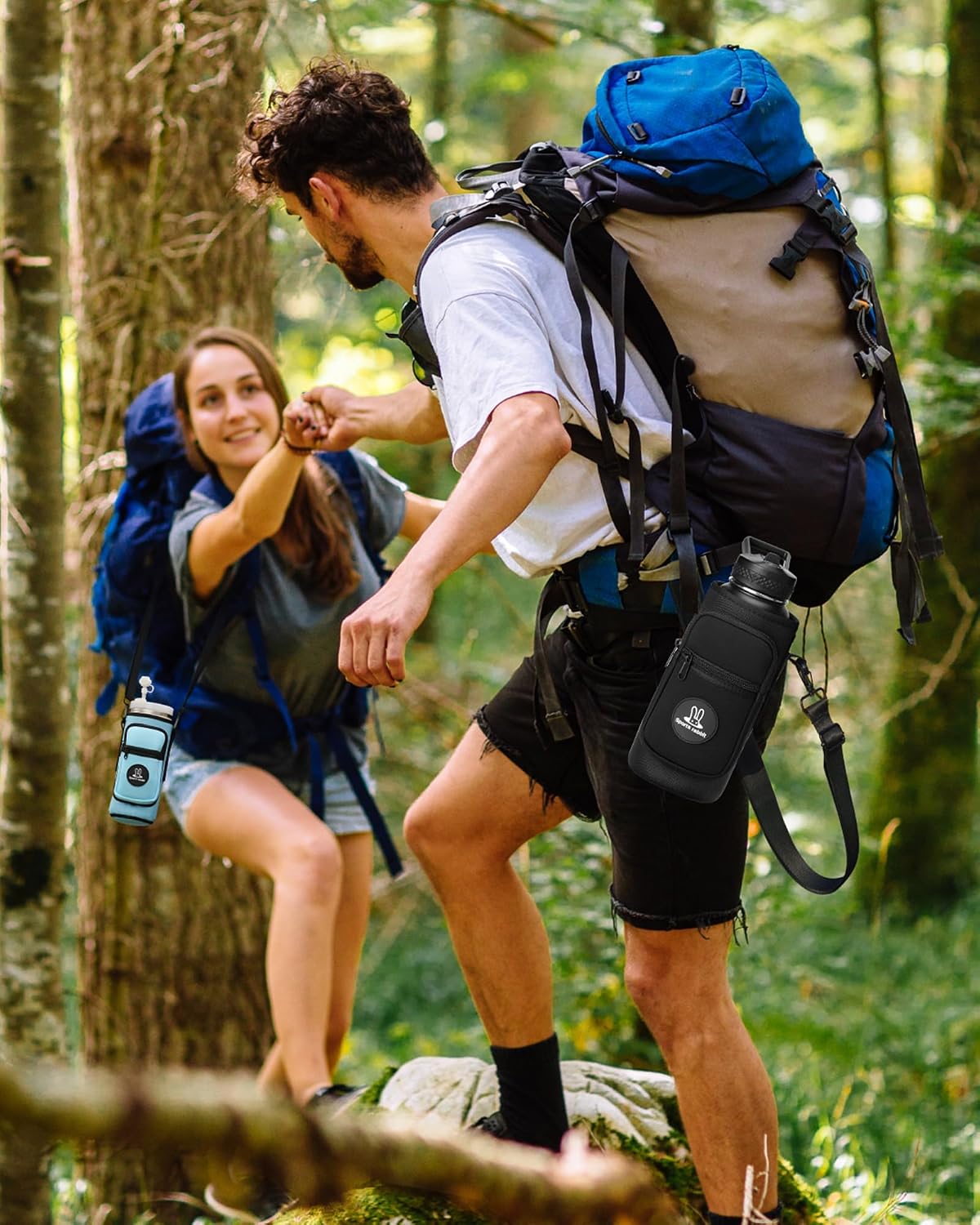 Universal Water Bottle Holder with Strap & Phone Pocket