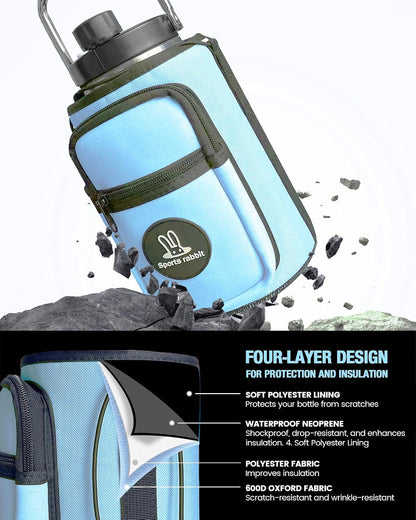 Universal Water Bottle Holder with Strap & Phone Pocket
