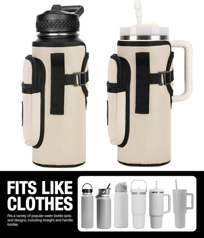 Universal Water Bottle Holder with Strap & Phone Pocket