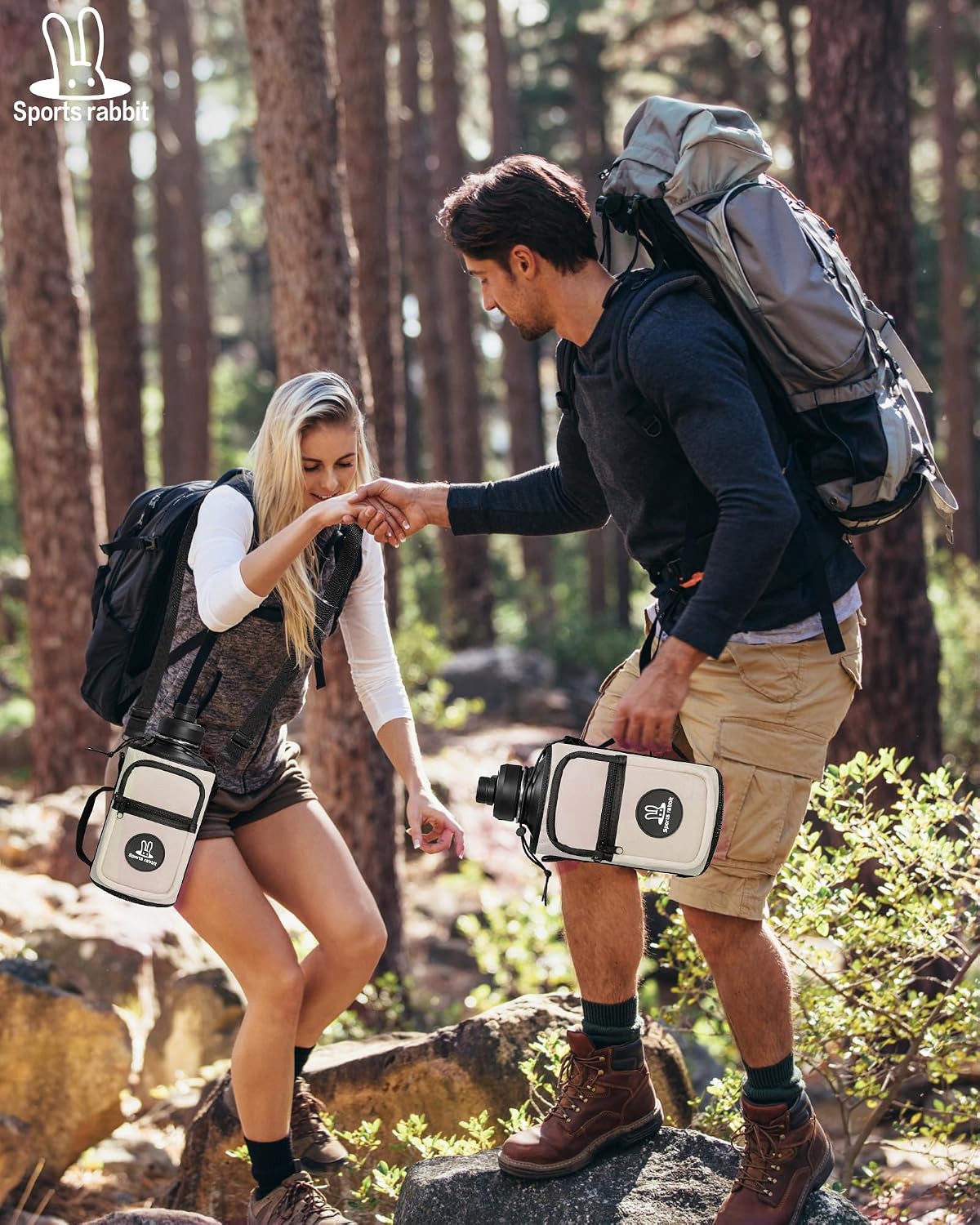 Universal Water Bottle Holder with Strap & Phone Pocket